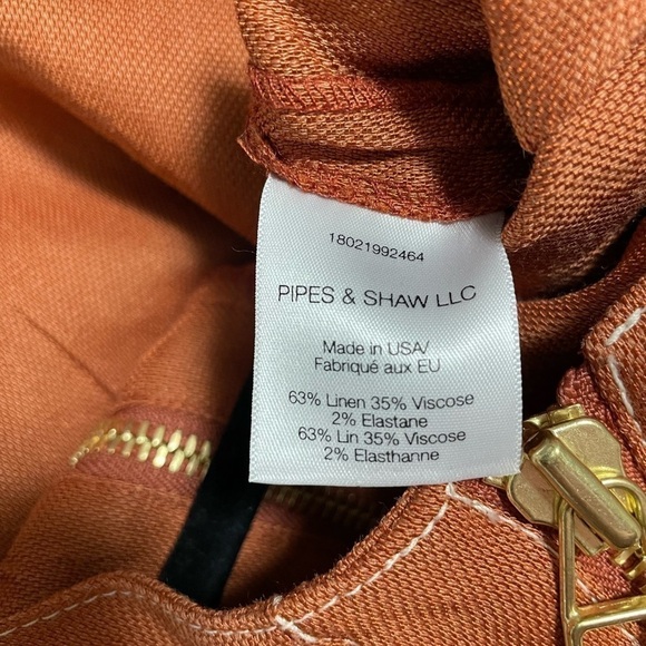 Veronica Beard Terracotta Copper Claudia Linen Blend Zip Front Midi Dress - Picture 7 of 8